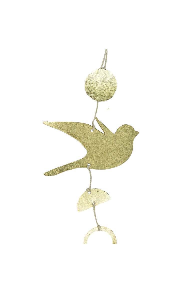 Faye Metal Bird Mirror Hanging Accent, Alternate, color, White