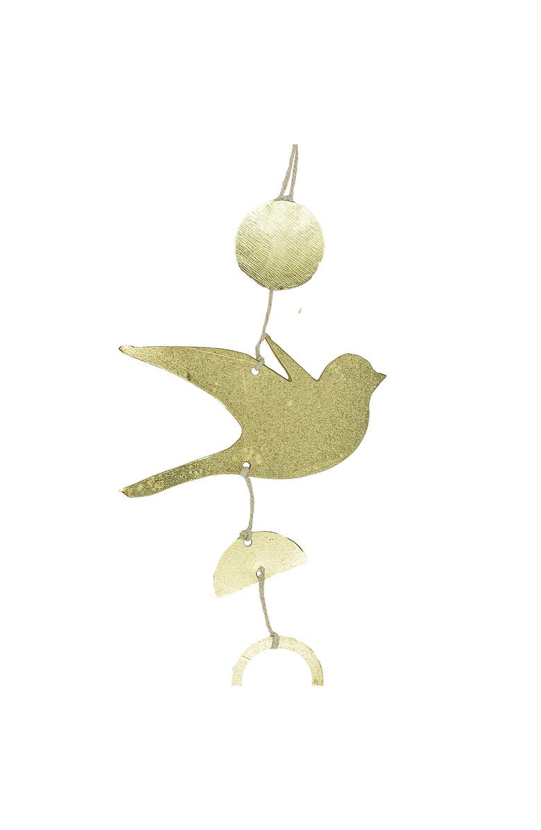 Foreside Home and Garden Faye Metal Bird Mirror Hanging Accent, Alternate, color, White