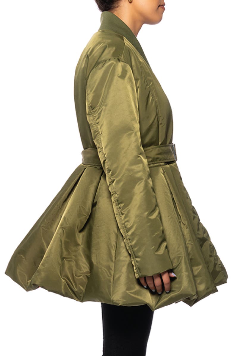 AZALEA WANG Rosalia Peplum Puffer Bomber Jacket, Alternate, color, 