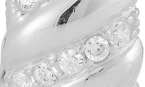 Glaze Jewelry Cubic Zirconia Twist Huggie Hoop Earrings In Metallic