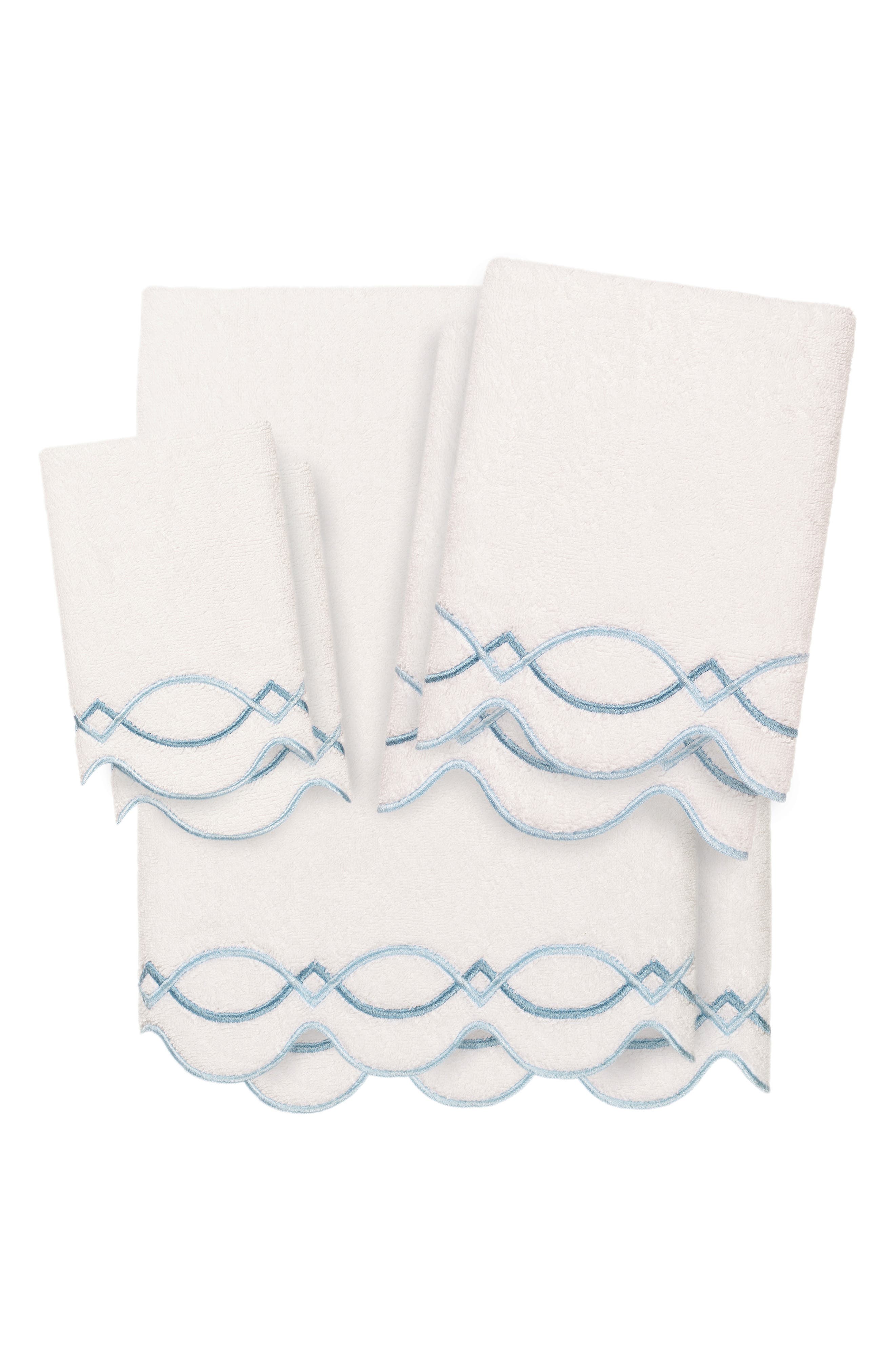 Diamond Chain Scallop 6-Piece Assorted Towels Set
