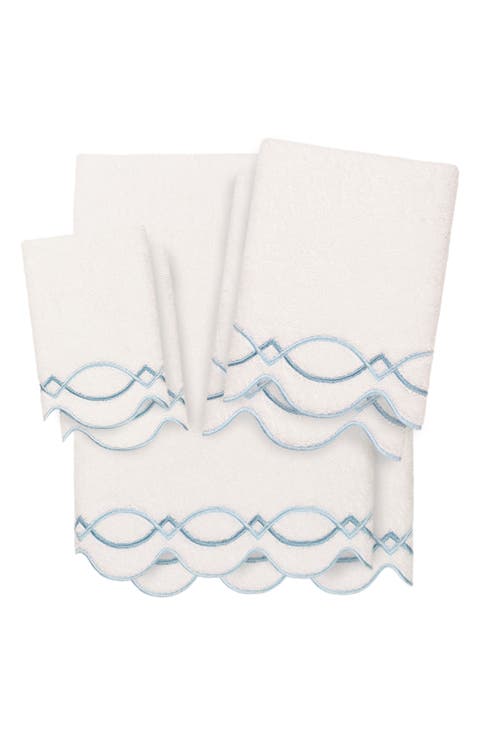 Diamond Chain Scallop 6-Piece Assorted Towels Set