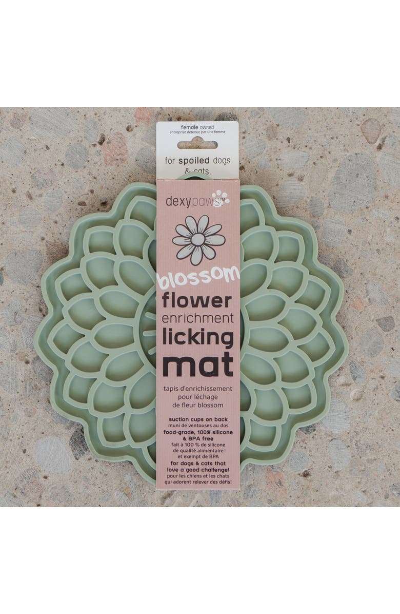 Dexypaws Enrichment Lick Mat, Grooved Silicone, Alternate, color, Green