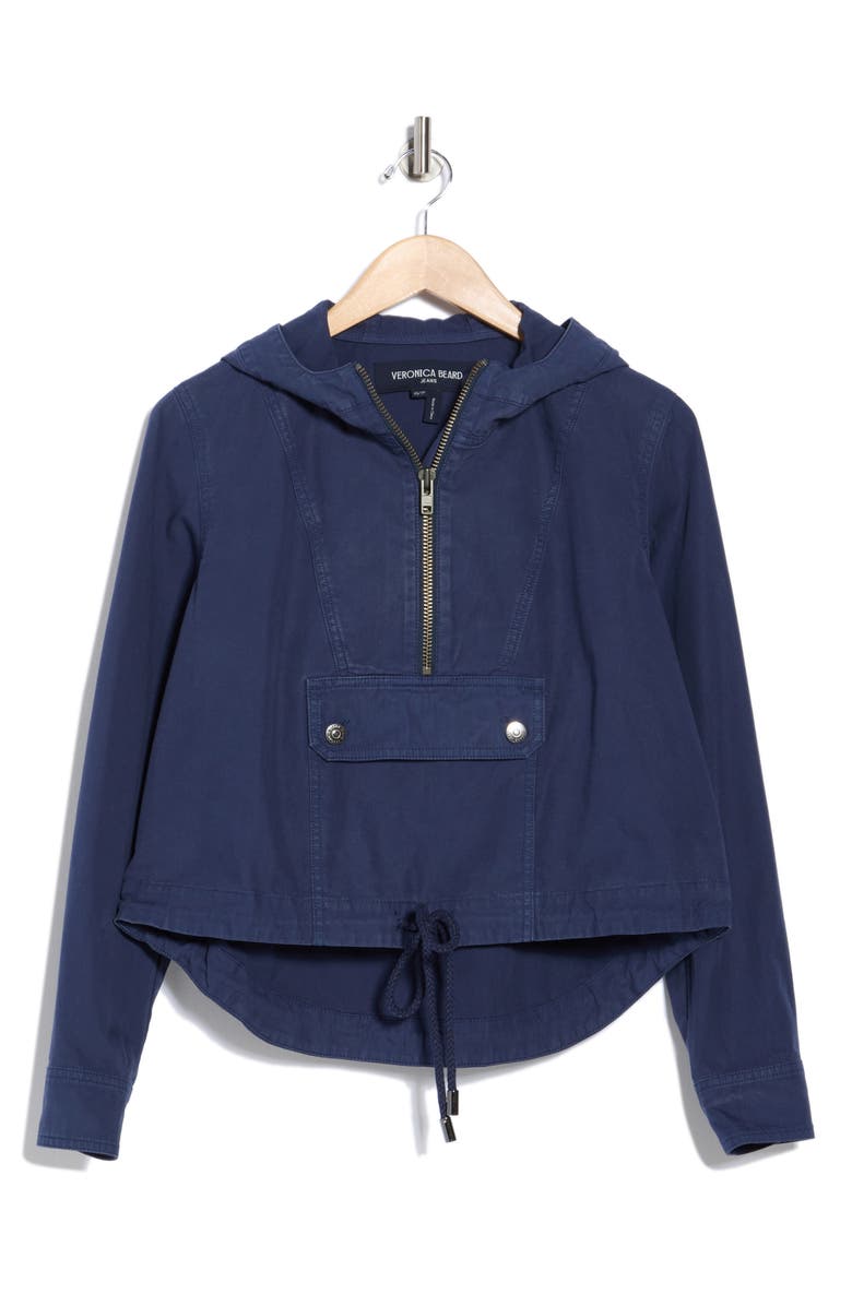Veronica Beard Kaeli Hooded Cotton Pullover Jacket, Alternate, color, 