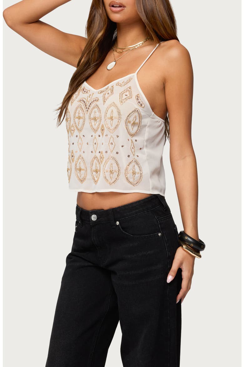 Kaleesy Beaded Camisole, Alternate, color, CREAM