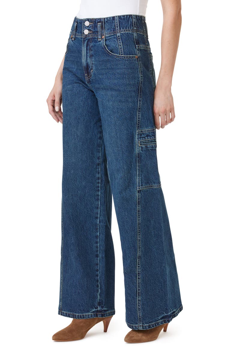 Habitual High Waist Extra Wide Leg Cargo Jeans, Alternate, color, Tide