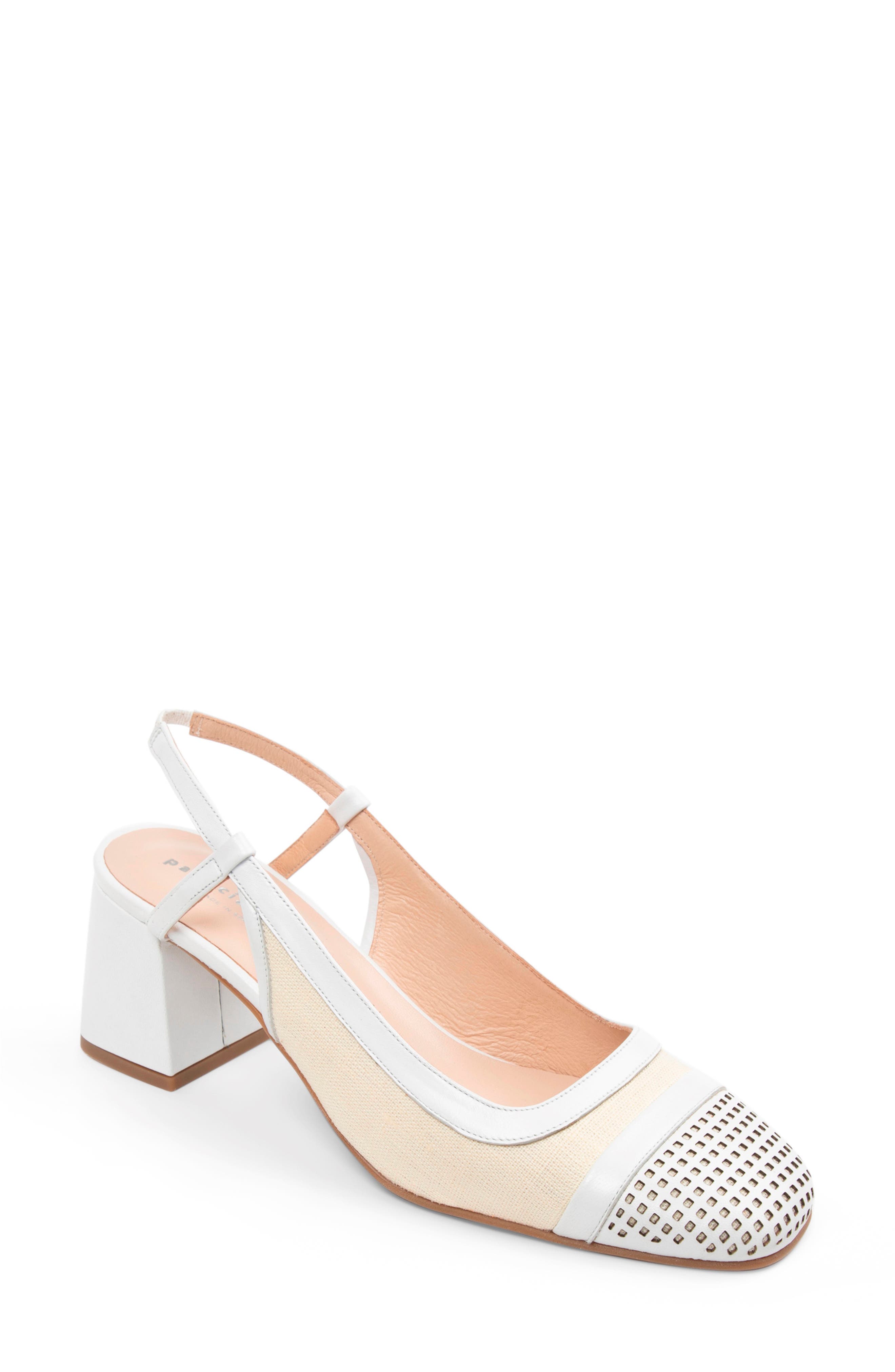patricia green Brooks Perforated Slingback Pump, Main, color, Natural/ White