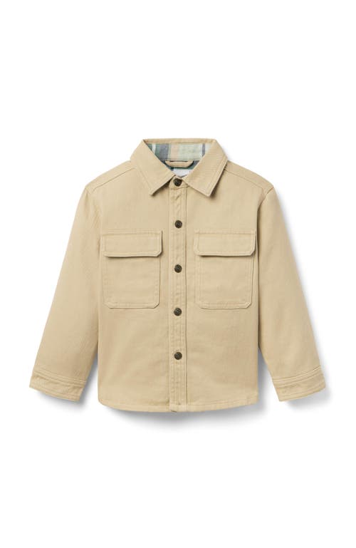 Janie And Jack The Twill Shirt Jacket In Neutral