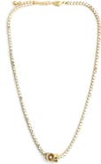 Panacea Cubic Zirconia Barrel Beads Tennis Necklace