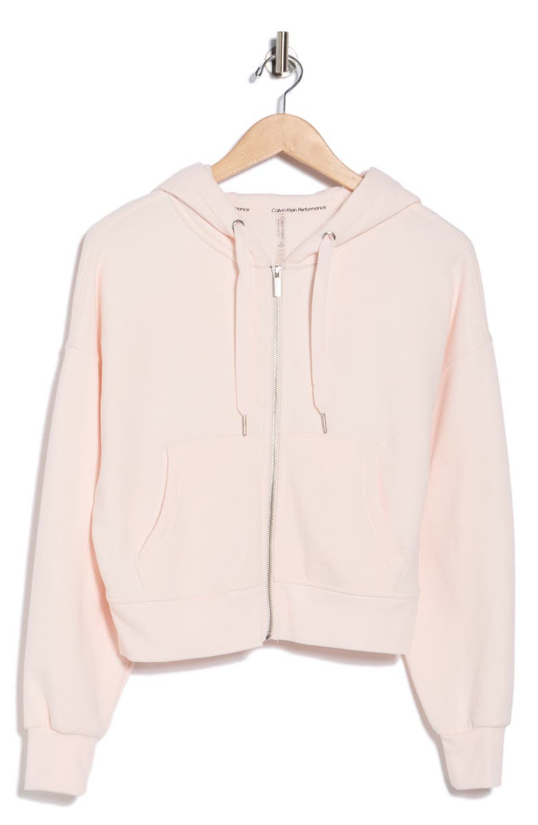 CALVIN KLEIN PERFORMANCE Fleece Full Zip Hoodie, Alternate, color, Tender Blush