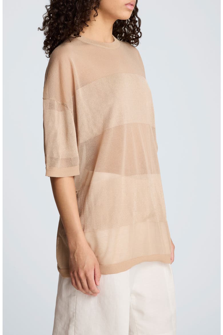 Semisheer Metallic Sweater, Alternate, color, TIMELESS TAUPE