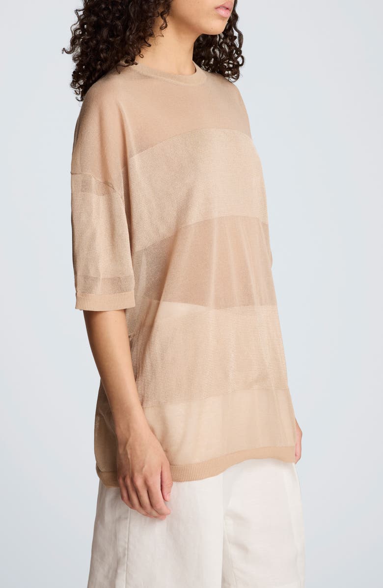 Kenneth Cole Semisheer Metallic Sweater, Alternate, color, 