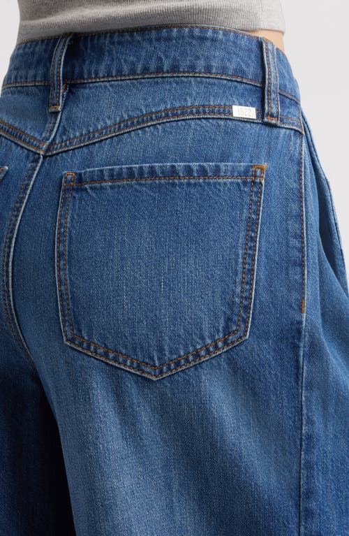1822 Denim Raw Hem High Waist Wide Leg Jeans