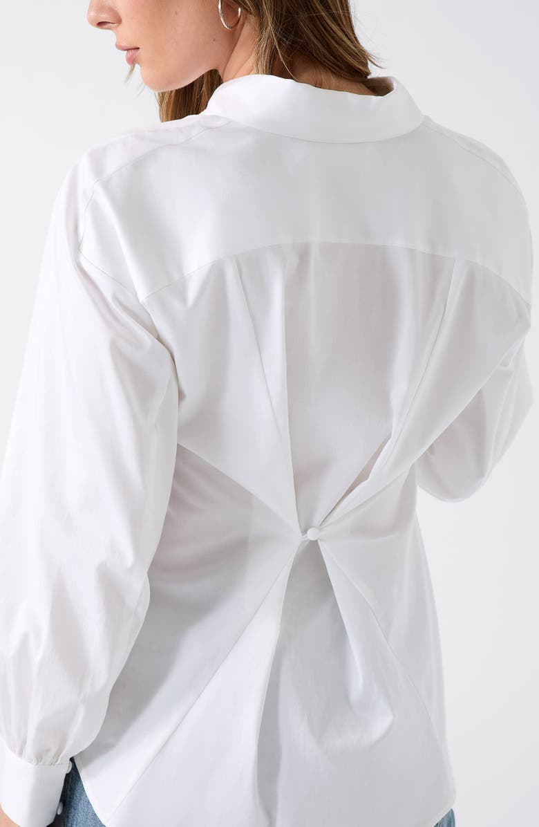 GUESS Erika Stretch Cotton Poplin Button-Up Shirt, Alternate, color, Open