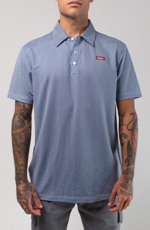 Aqua Terra Linear Stripe Performance Polo
