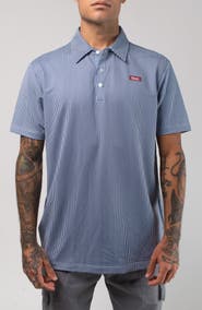 VAST Aqua Terra Linear Stripe Performance Polo