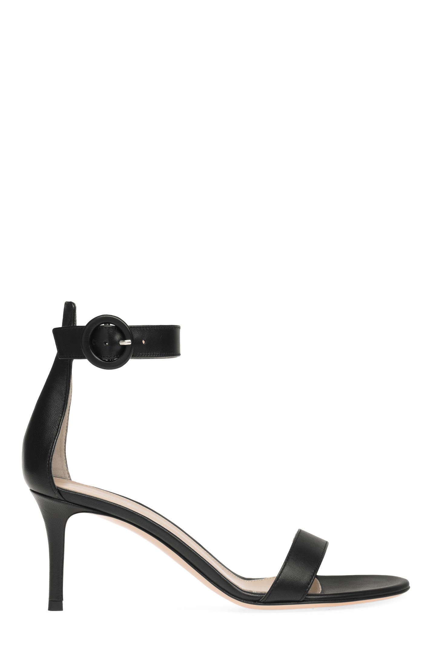 Gianvito Rossi Portofino 70 Sandals, Main, color, Black Leather
