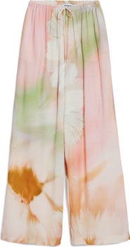 Desigual Fluid Watercolor Wide Leg Pants