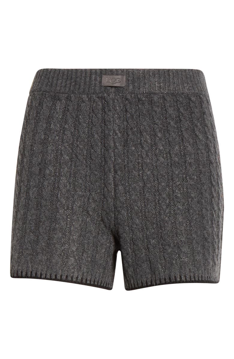 UGG<sup>®</sup> Azriel Cable Sweater Shorts, Alternate, color, Charcoal Heather