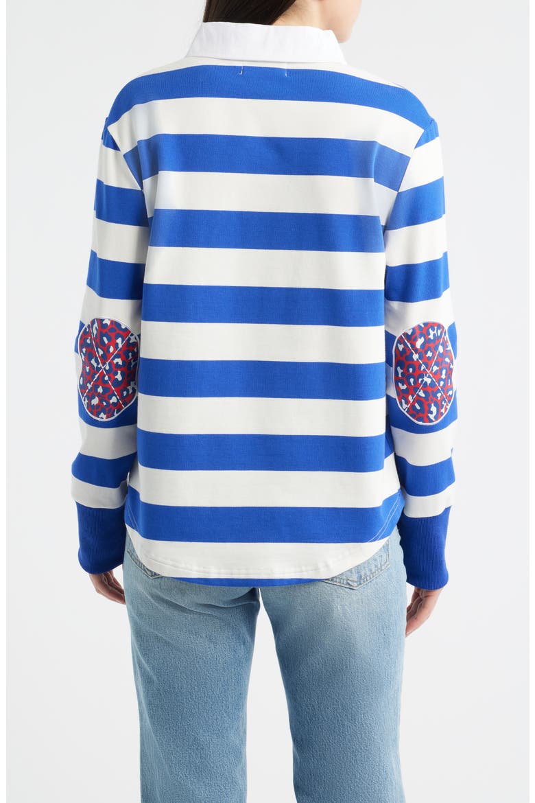 Rugby Stripe Cotton Sweatshirt, Alternate, color, AZURE BLUE STRIPE