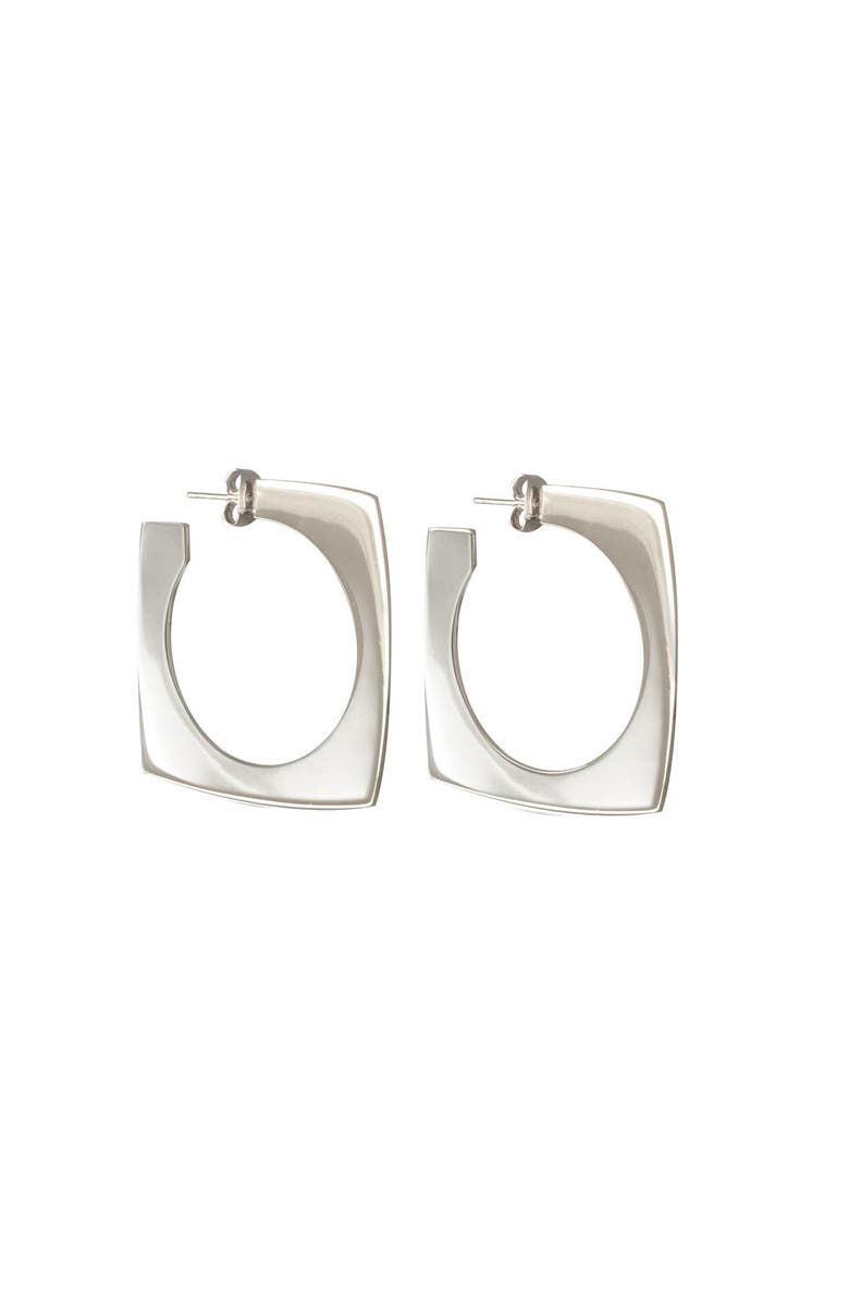 CXC Aldaba Slim Hoop Earrings, Main, color, Silver