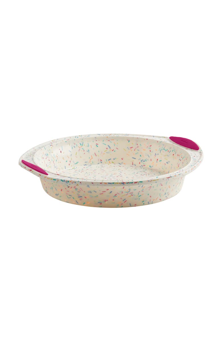 Trudeau Structure Silicone 9-Inch Round Cake Pan, Confetti/Fuchsia, Main, color,
