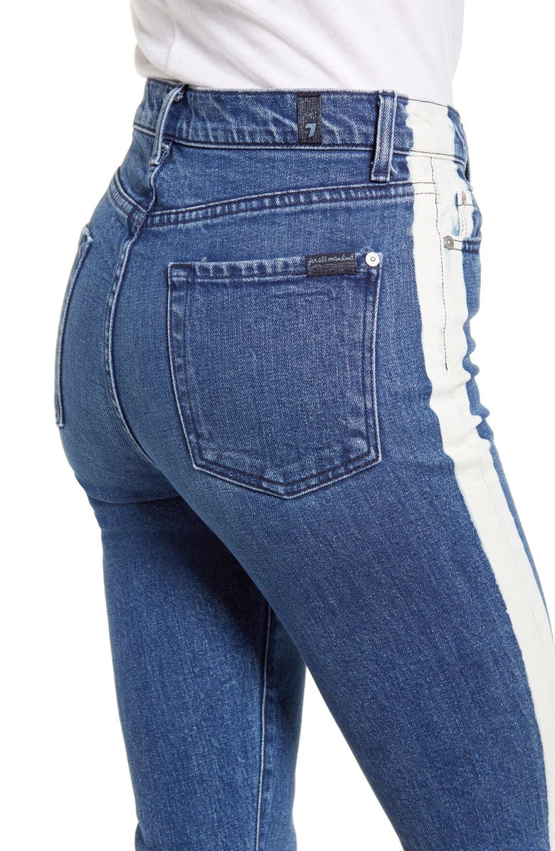 7 For All Mankind <sup>®</sup> Side Stripe High Waist Skinny Jeans, Alternate, color, 