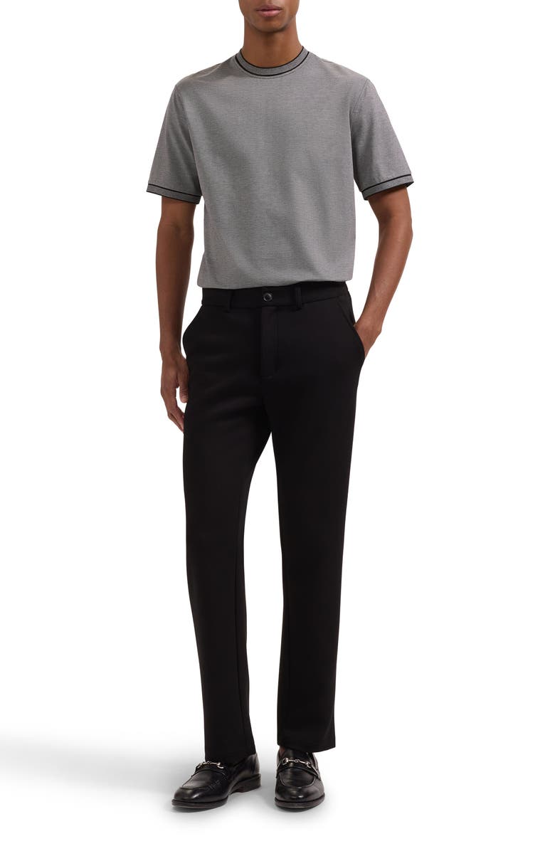 Bugatchi Crewneck Pima Cotton T-Shirt, Alternate, color, Black