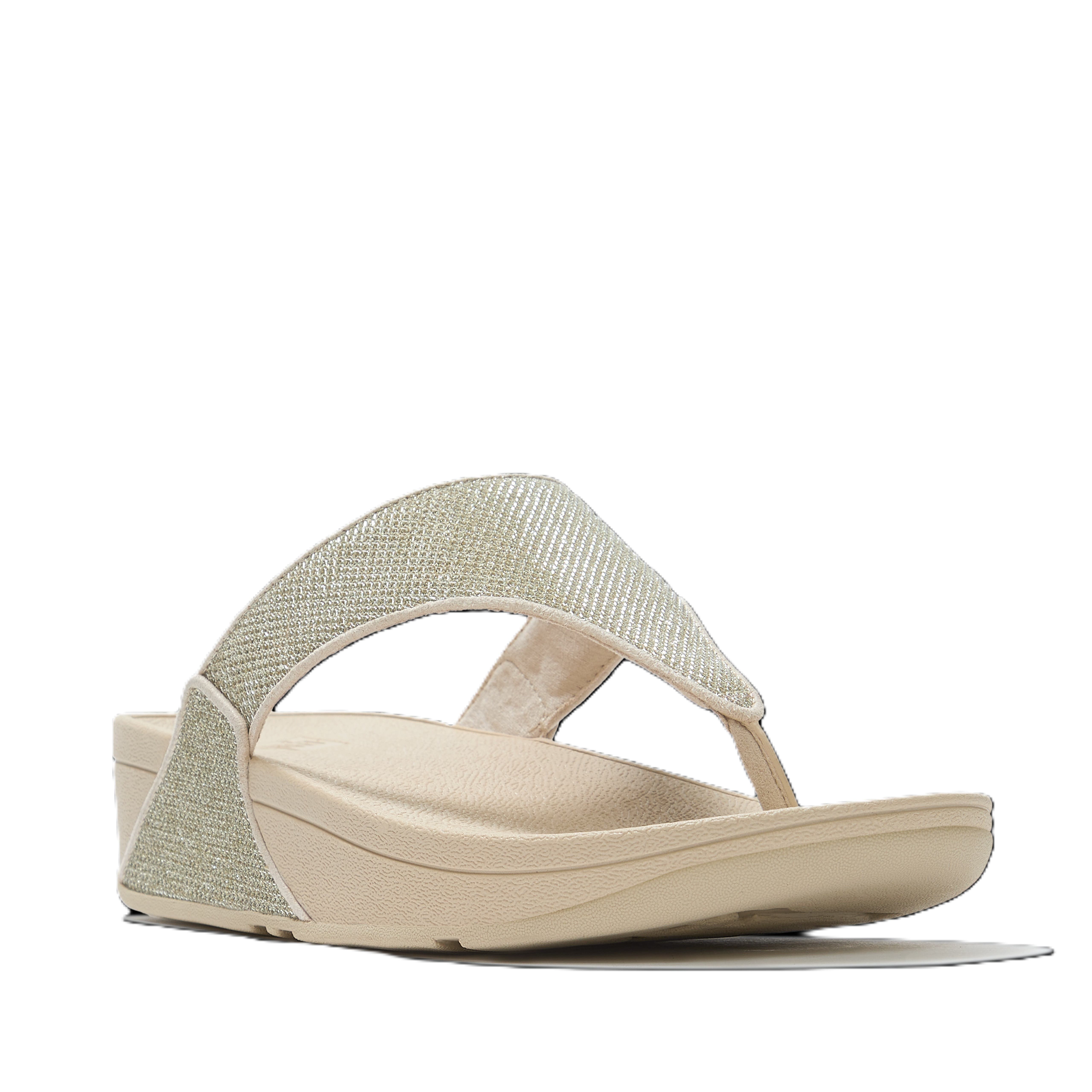 FitFlop Lulu Shimmerglitz Sandals, Main, color, Platino