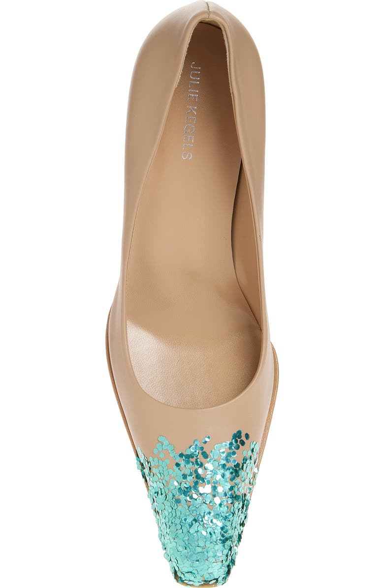 JULIE KEGELS Fanta Glitter Pump, Alternate, color, Camel