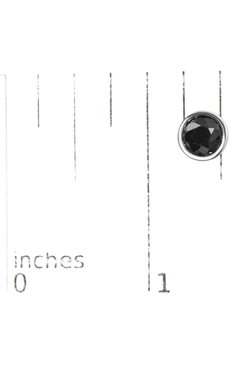 Haus of Brilliance 14K White Gold 3.00 Ct Black Diamond Bezel- Stud Earrings with Screw Backs, Alternate, color, White