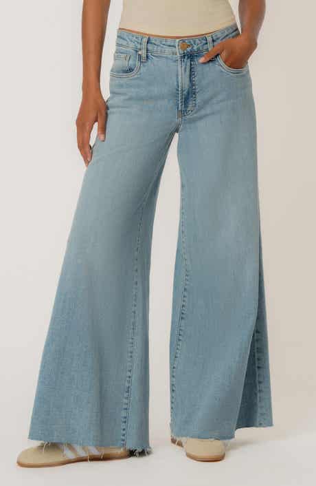 Blake Fab Ab Raw Hem High Waist Super Wide Leg Jeans