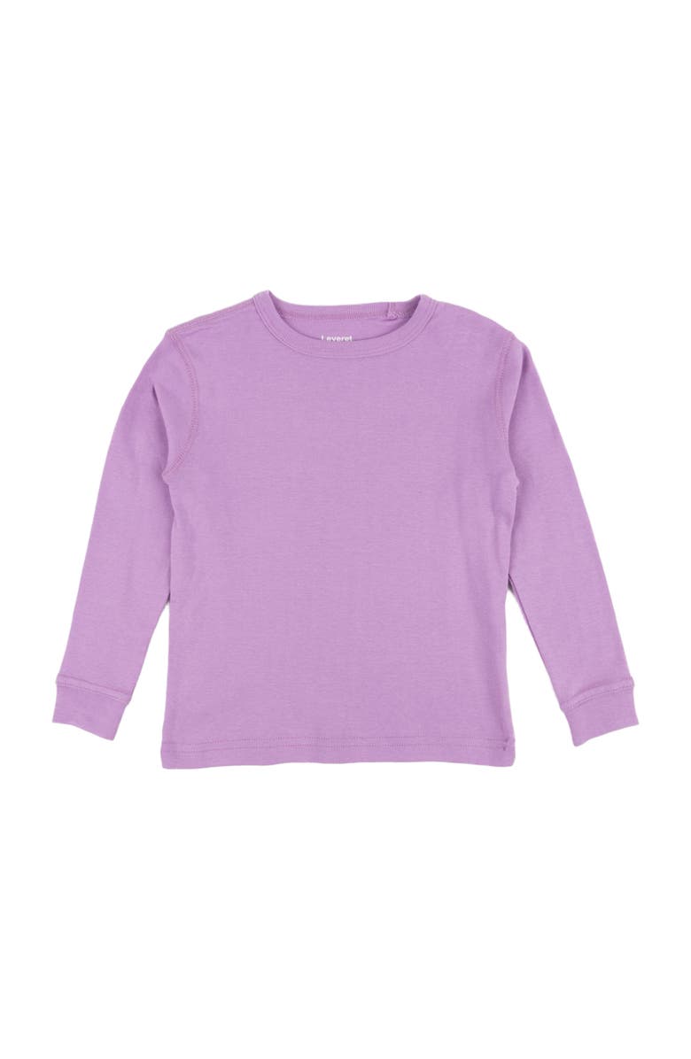 Leveret Kids Long Sleeve T-Shirt, 100% Cotton, Solid Colors, Main, color, Purple