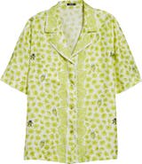 Versace Strawberry Garden Print Camp Shirt