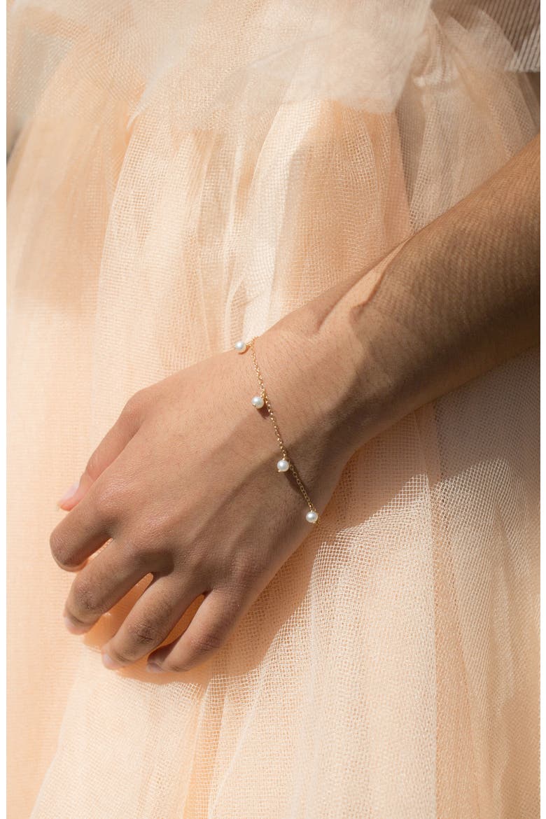 Pearl Station Bracelet, Alternate, color, YELLOW GOLD/ PEARL