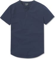 Cuts AO Curved Hem Short Sleeve Henley