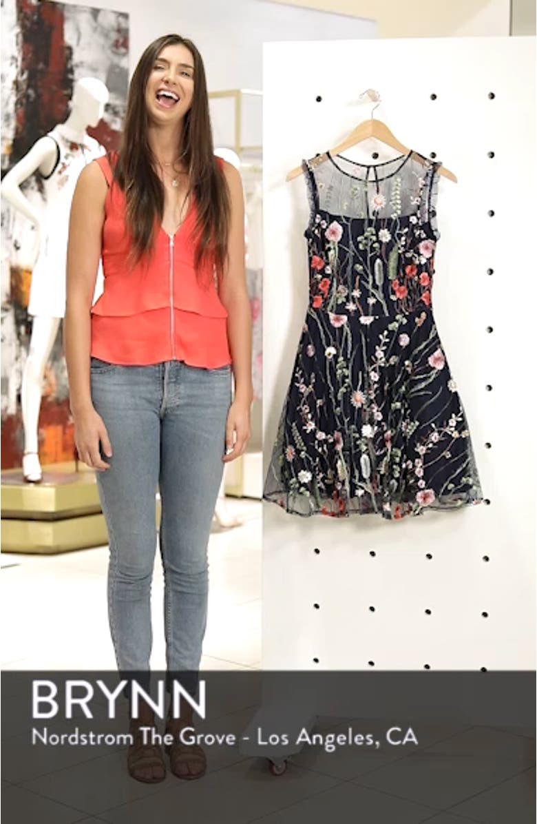 Embroidered Fit & Flare Dress, sales video thumbnail