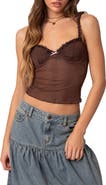 EDIKTED Mercy Sheer Mesh Bra Top