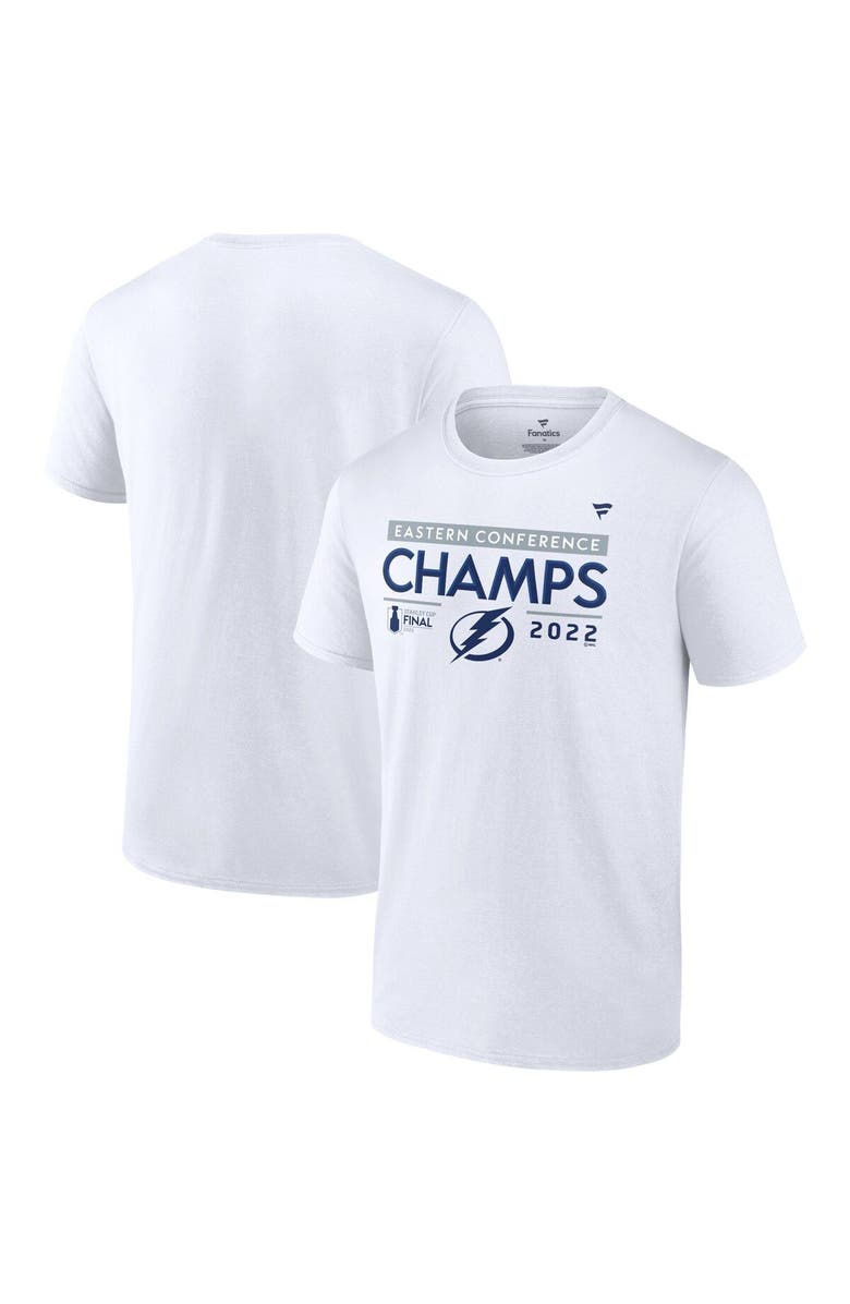 FANATICS Men's Fanatics Branded White Tampa Bay Lightning 2022 Eastern Conference Champions Big & Tall Locker Room T-Shirt, Main, color,