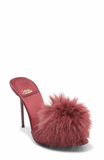 Jeffrey Campbell Shopaholic Faux Fur Pom Slide Sandal
