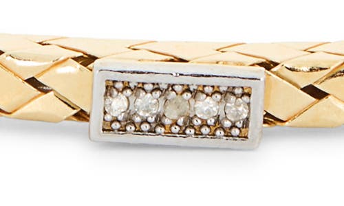 Meshmerise Diamond Woven Cuff Bracelet In Yellow Gold