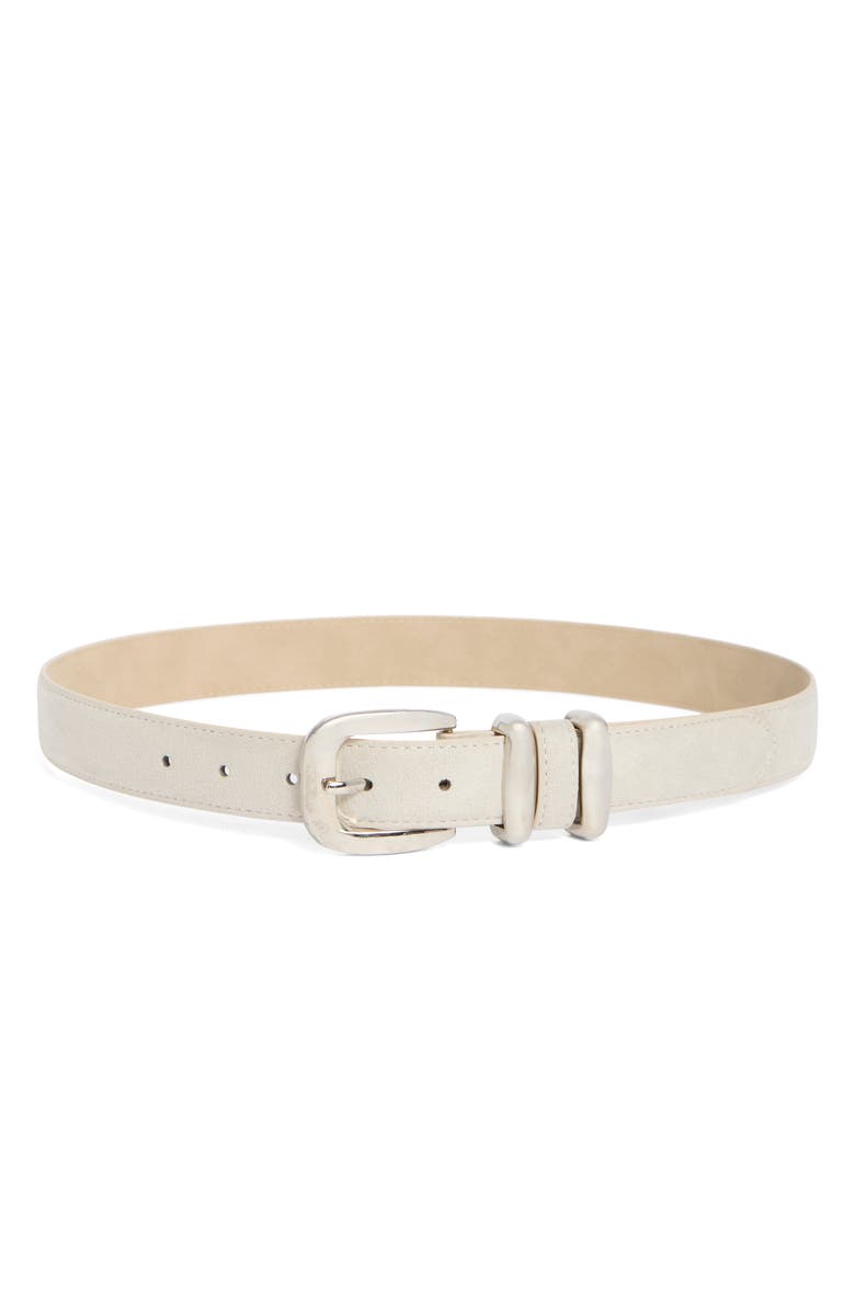 Steve Madden Faux Suede Keeper Belt, Main, color, Light Grey