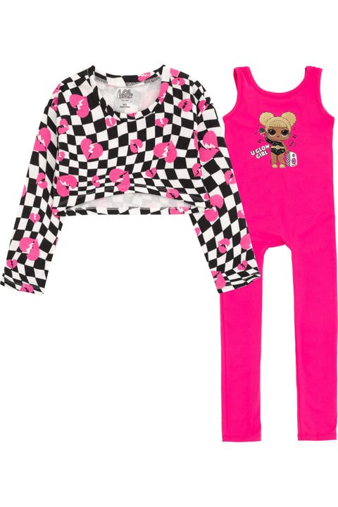 Queen Bee Fleece Cropped Top and Jumpsuit Set