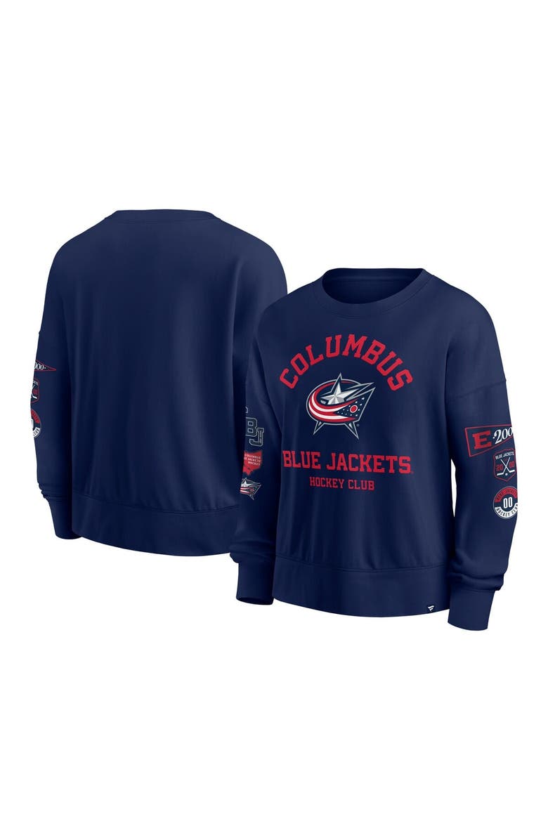 FANATICS Women's Fanatics Navy Columbus Blue Jackets Go Team Pullover Sweatshirt, Alternate, color, Navy