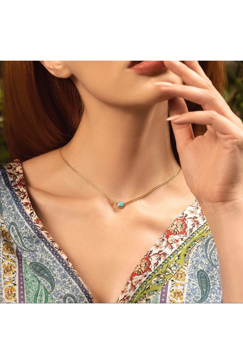 Soothe & Heal - Turquoise Evil Eye December Birthstone Necklace, Alternate, color, Gold/Turquoise