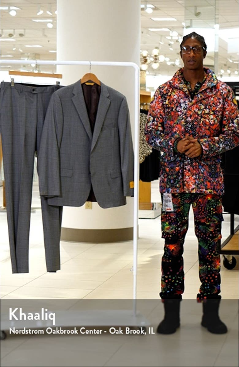 Classic Fit Windowpane Plaid Wool Suit, sales video thumbnail