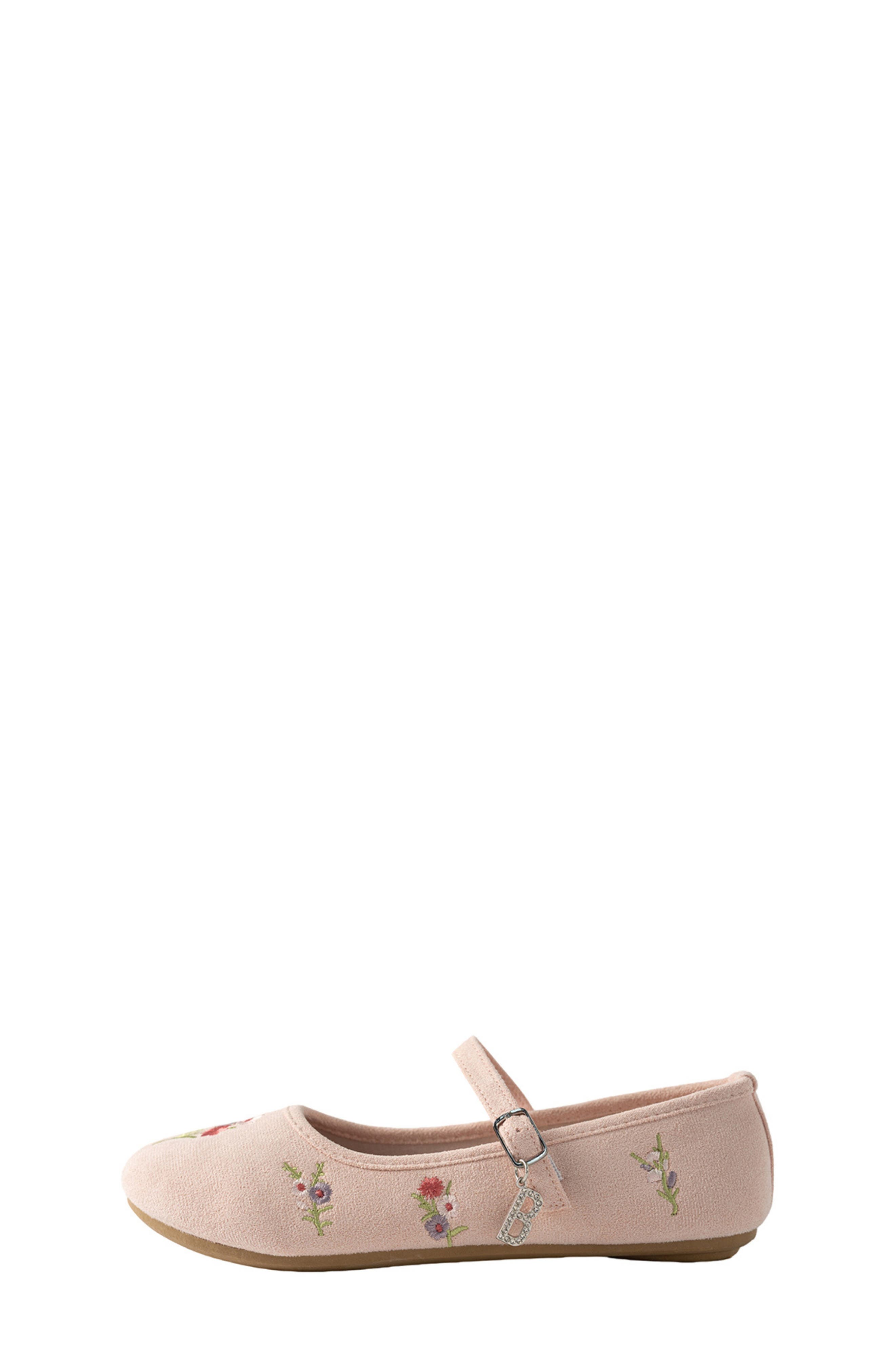 Kids' Floral Embroidered Mary Jane Flat, Alternate, color, BLUSH