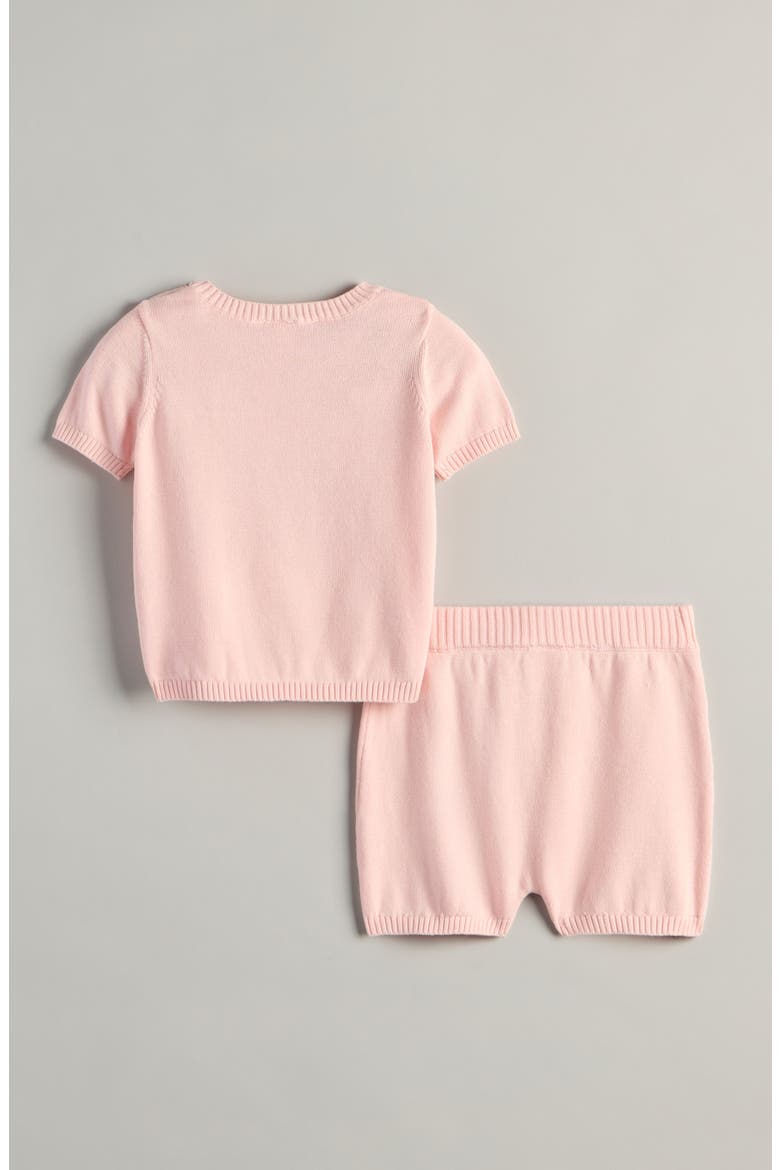 Intarsia Bow Sweater & Shorts Set, Alternate, color, PINK BALM BOW