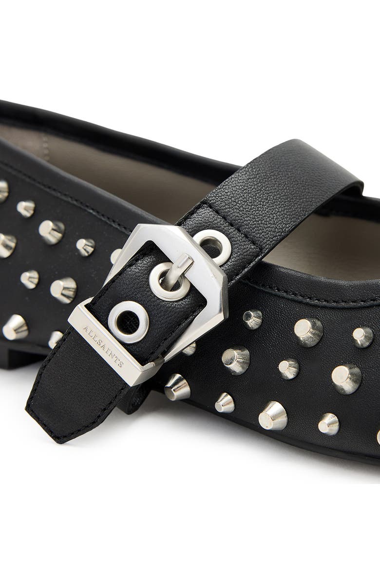 AllSaints Holly Stud Mary Jane Flat, Alternate, color, Black