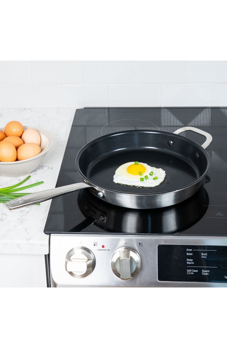 Alva Maestro 3‑Piece Nonstick Stainless Steel Frying Pan Set, Alternate, color, Black